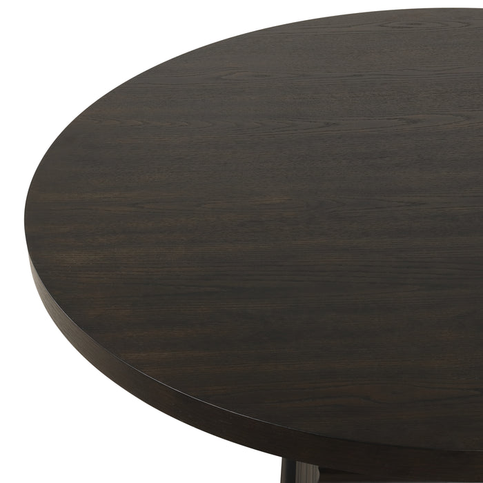Plateau Round Table Pedestal Base Top-Rustic Espresso