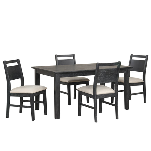 Sable Crest 5 Piece Rectangle Dining Table & 4 Chairs-Black