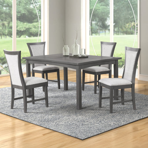 Flair 60" Dining Table & 4 Chairs (5 Pc Set)-Gray