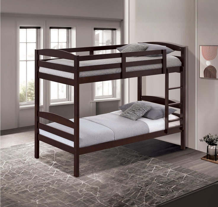 Finsbury Twin Twin Bunk Bed Espresso, Grey & White