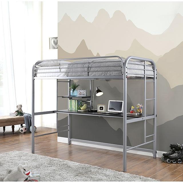 Opal Iii Silver Twin Loft Bed