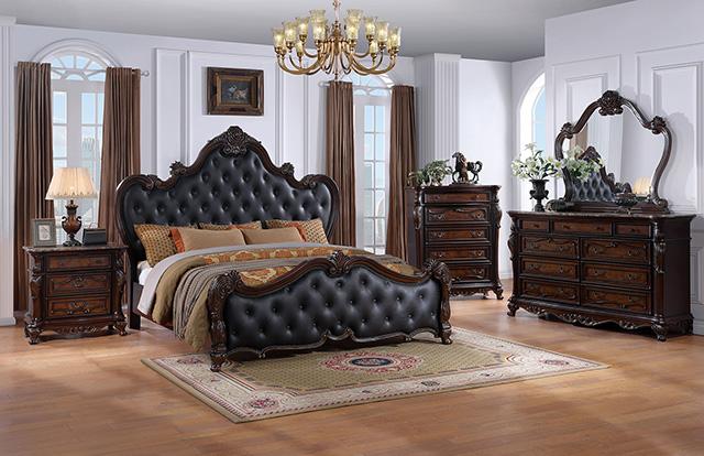 Ventresca E.King & Queen Bed White & Chrome