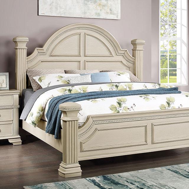 Pamphilos 4 & 5 Piece Queen Bedroom Set Gray & White
