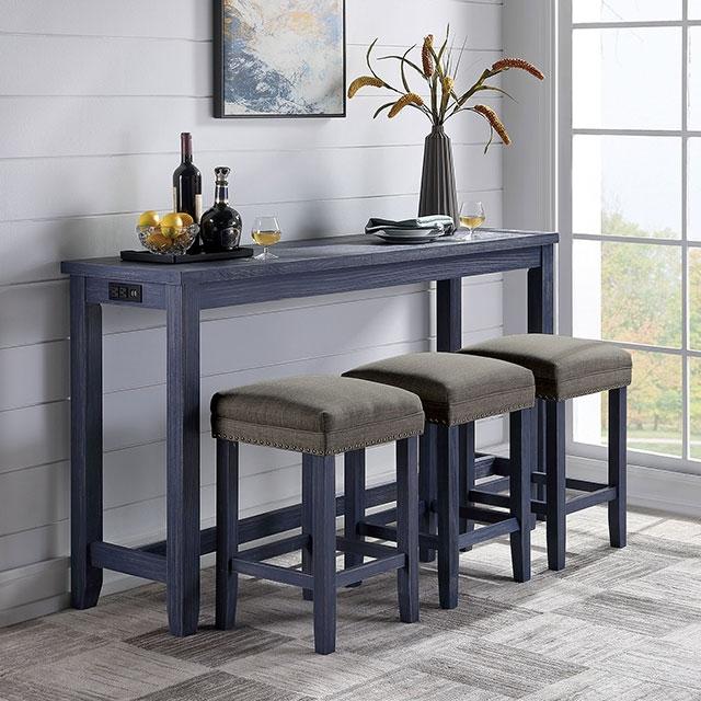 CAERLEON 4 Pc. Counter Ht. Table Set, Blue