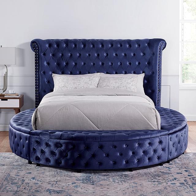 SANSOM Queen Bed, Blue