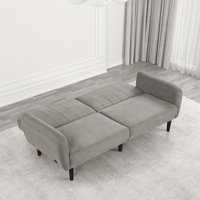 Aristide Futon Sofa Grey & Brown