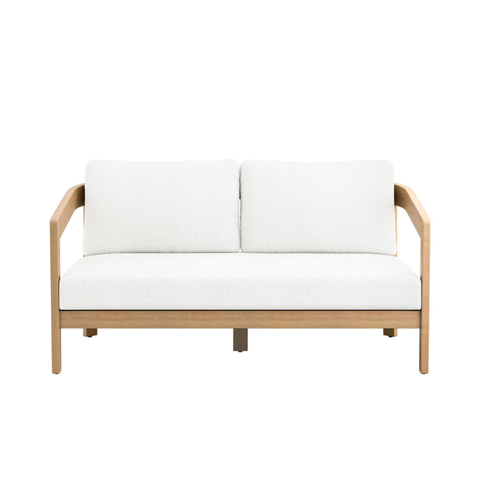 Wesley Patio Loveseat W/ White Cushions
