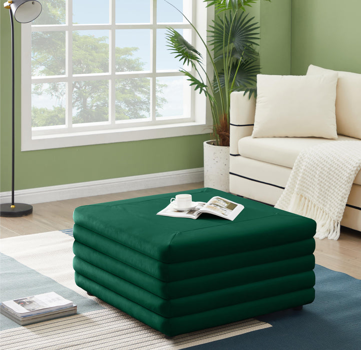 Lorenzo Green Velvet Ottoman