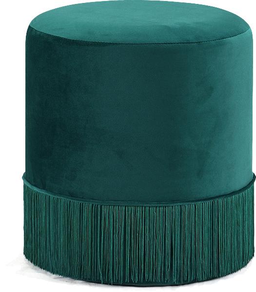 Teddy Green Velvet Ottoman/Stool image