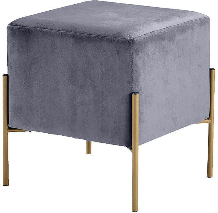 Isla Grey Velvet Ottoman/Stool image