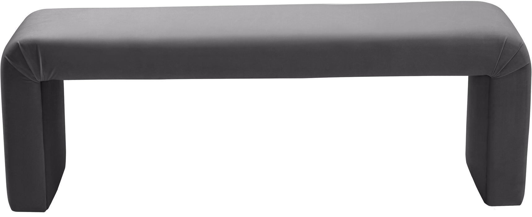 Minimalist Grey Velvet Bench