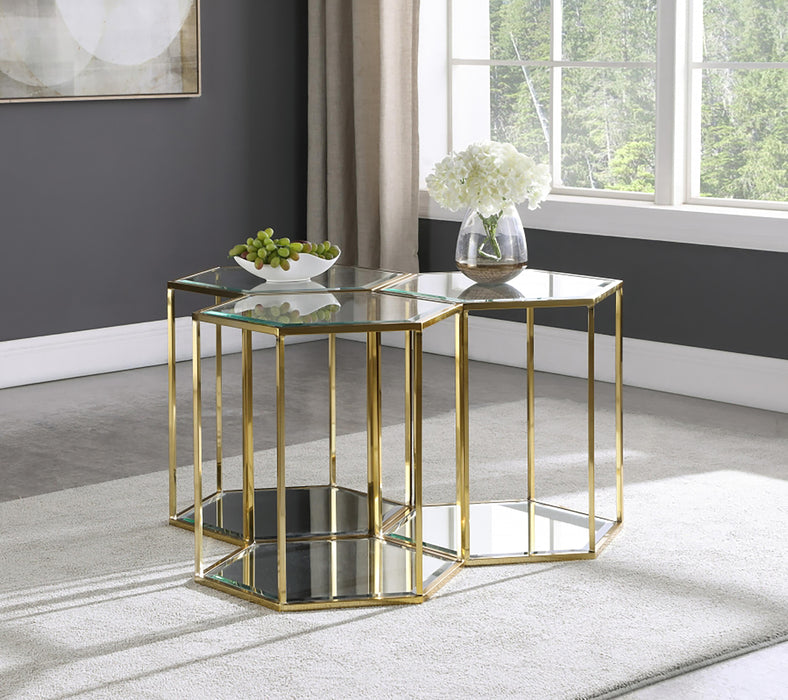 Sei Brushed Gold End Table