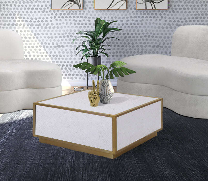 Glitz White Faux Marble Coffee Table