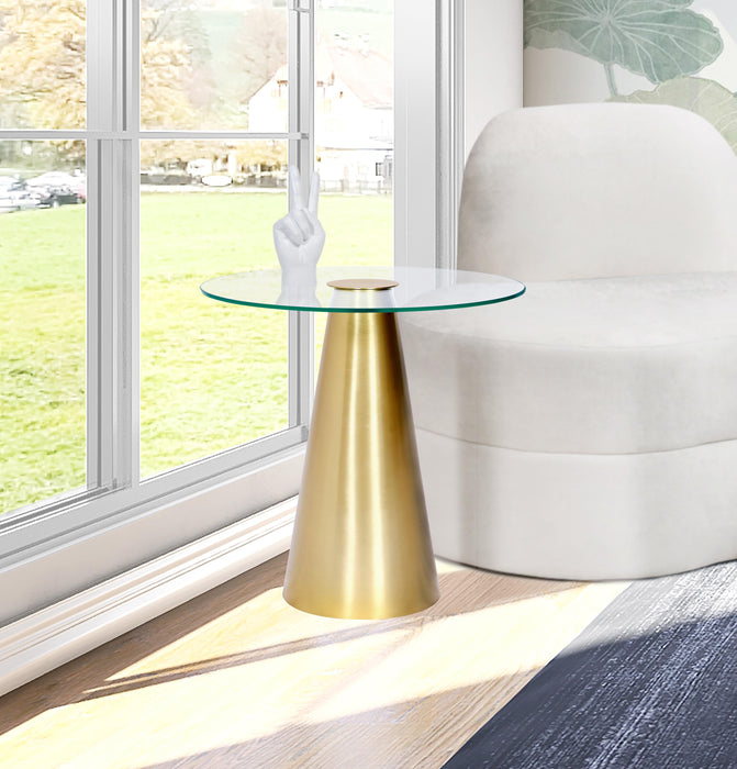 Glassimo Brushed Gold End Table