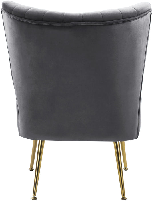 Tess Grey Velvet Accent Chair