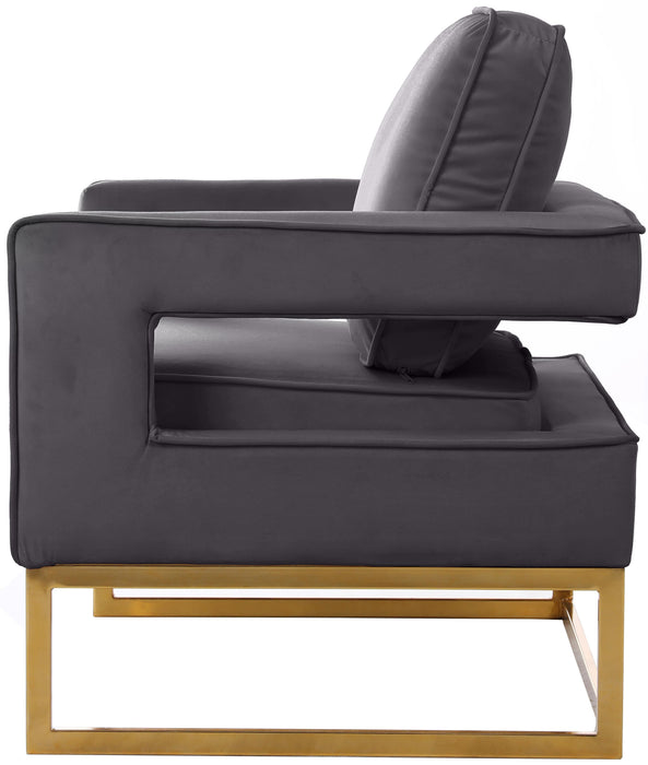 Noah Grey Velvet Accent Chair