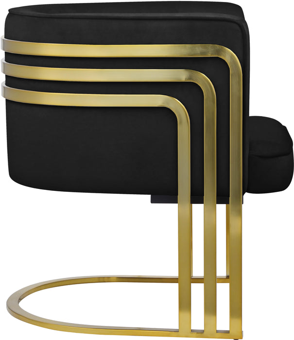 Rays Black Velvet Accent Chair