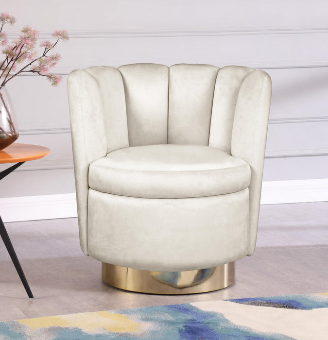 Lily Cream Velvet Accent Chair