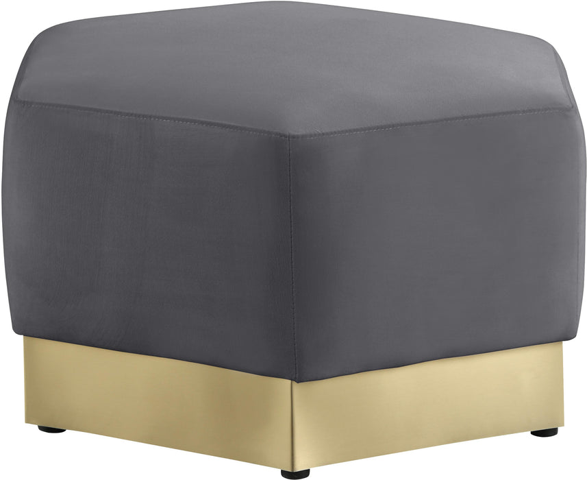 Marquis Grey Velvet Ottoman