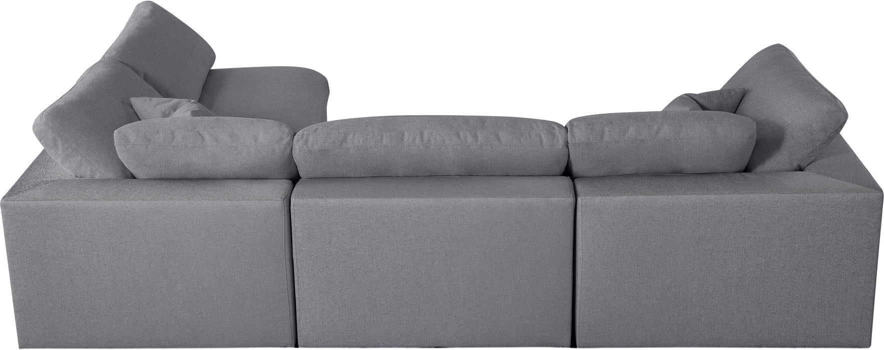 Serene Grey Linen Fabric Deluxe Cloud Modular Sectional