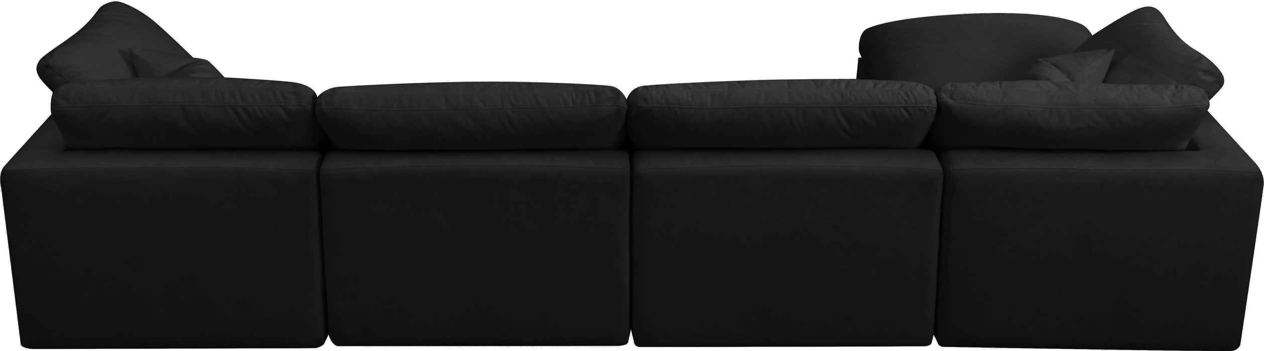 Plush Black Velvet Standard Cloud Modular Sectional