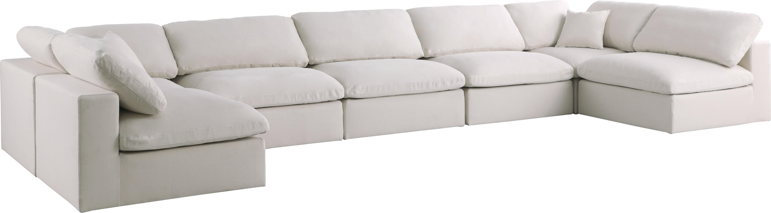 Plush Cream Velvet Standard Cloud Modular Sectional