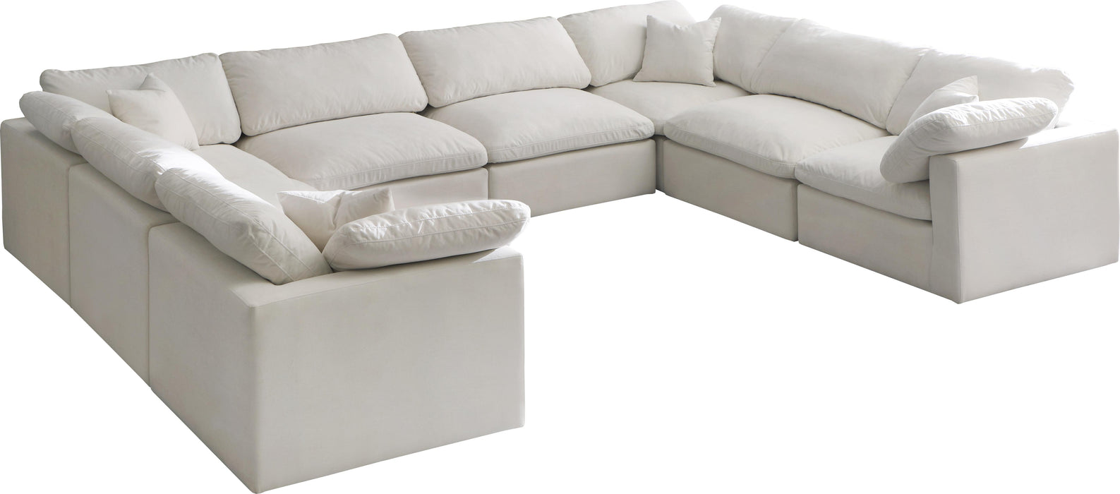 Plush Cream Velvet Standard Cloud Modular Sectional