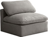 Plush Grey Velvet Standard Cloud Modular Armless Chair image