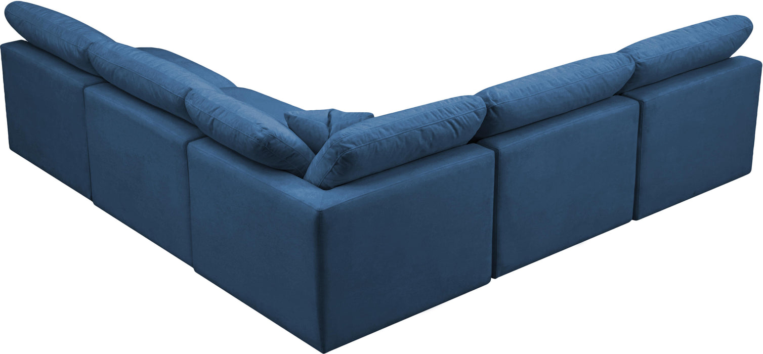 Plush Navy Velvet Standard Cloud Modular Sectional