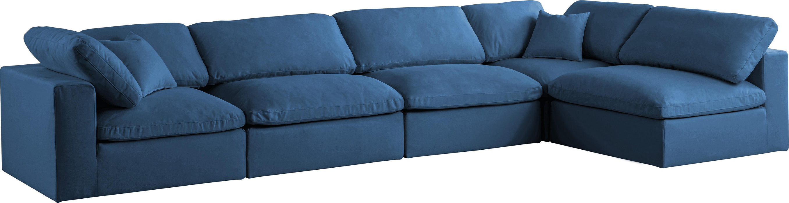 Plush Navy Velvet Standard Cloud Modular Sectional