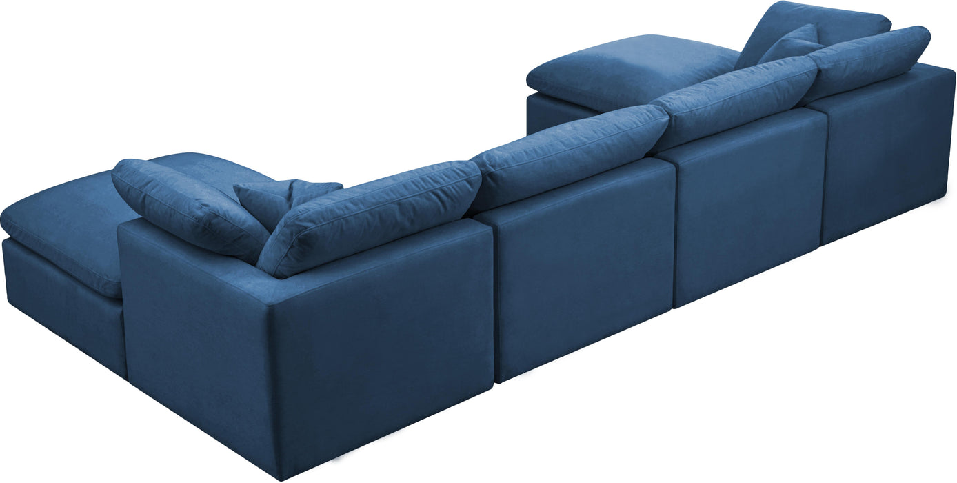 Plush Navy Velvet Standard Cloud Modular Sectional