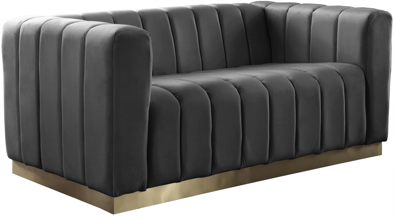 Marlon Grey Velvet Loveseat image