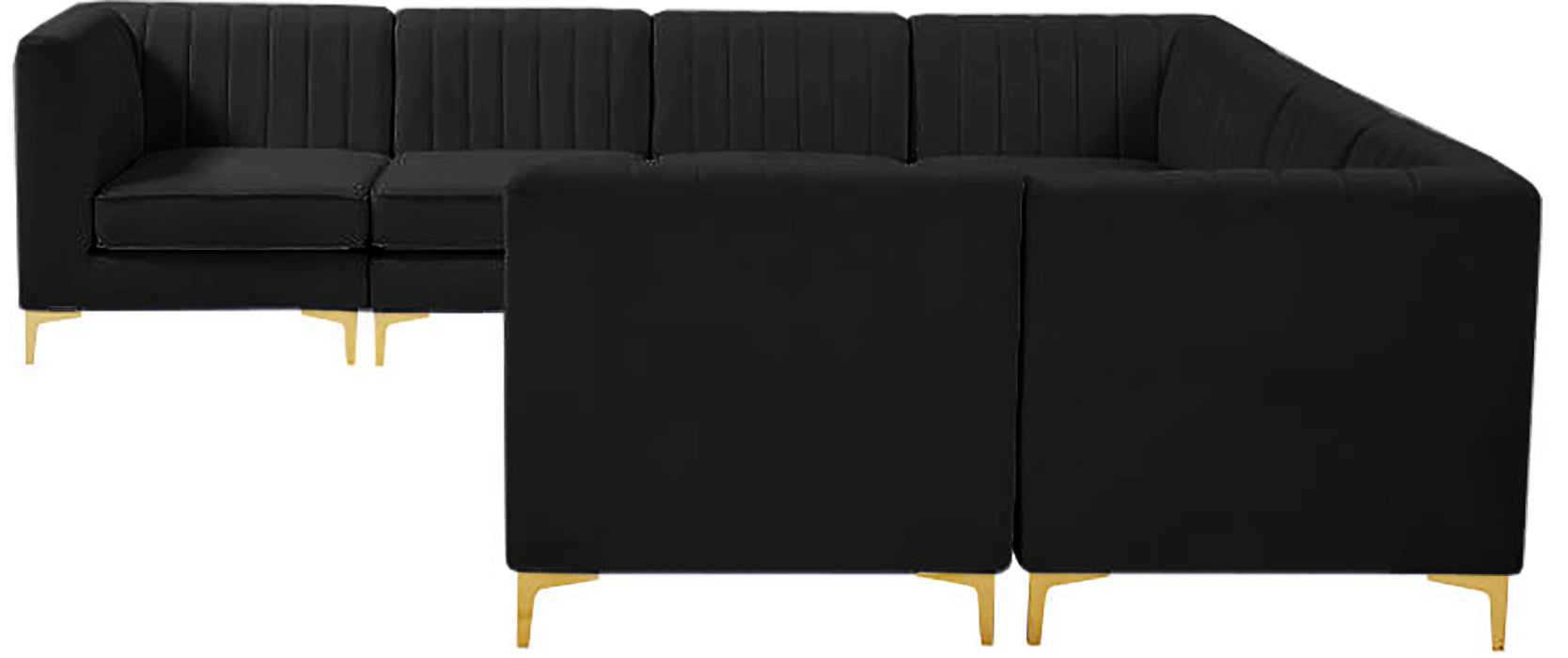 Alina Black Velvet Modular Sectional