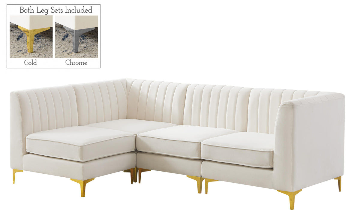 Alina Cream Velvet Modular Sectional