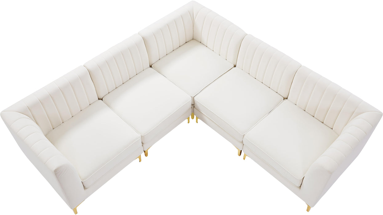 Alina Cream Velvet Modular Sectional