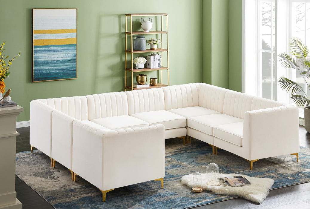 Alina Cream Velvet Modular Sectional