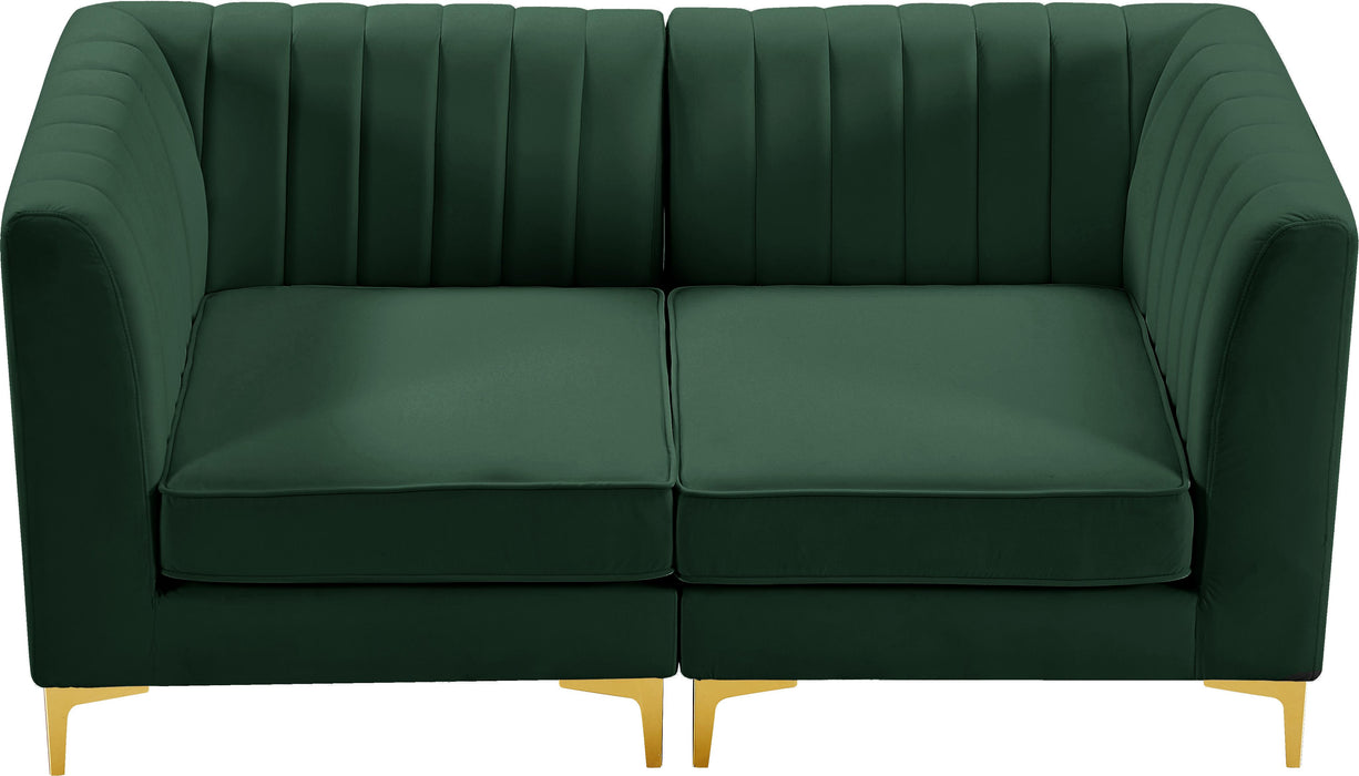 Alina Green Velvet Modular Sectional