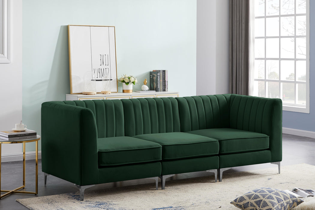 Alina Green Velvet Modular Sectional