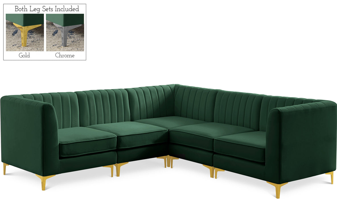 Alina Green Velvet Modular Sectional