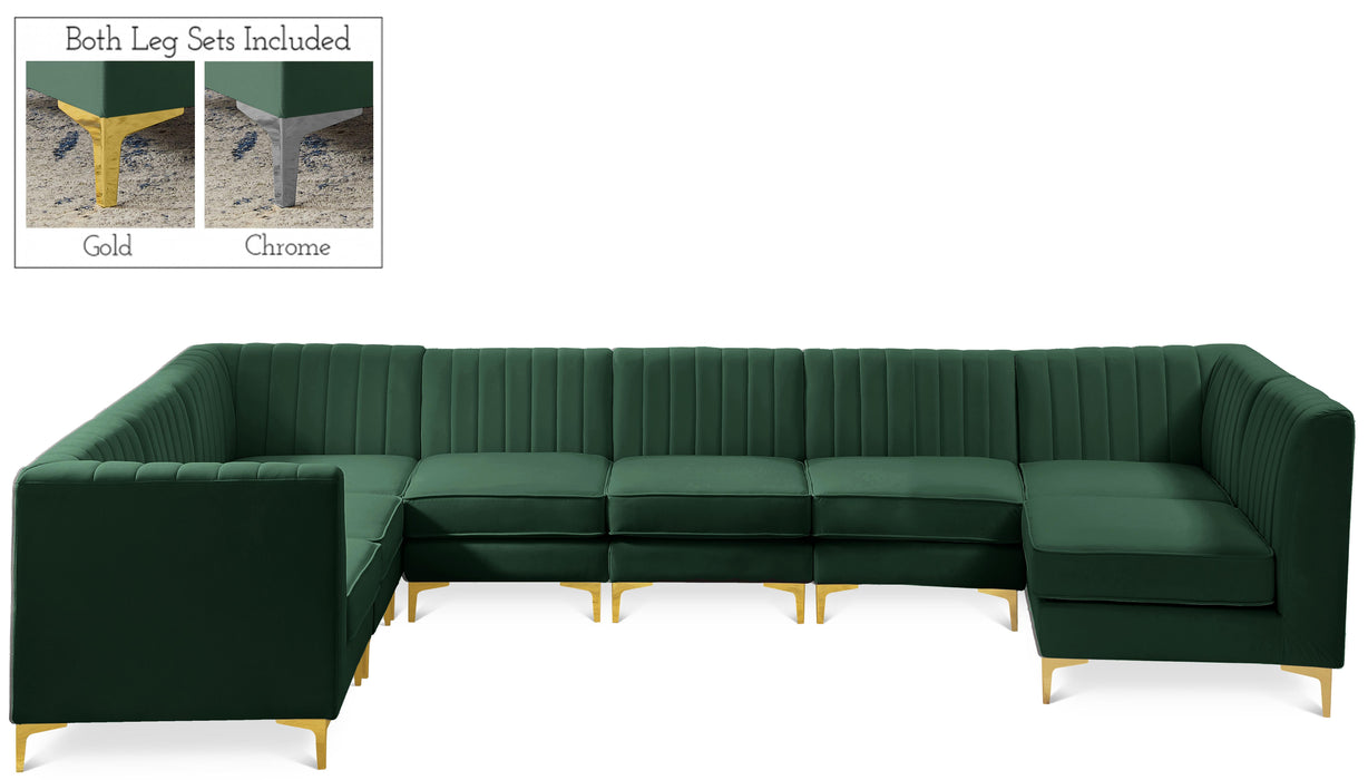 Alina Green Velvet Modular Sectional