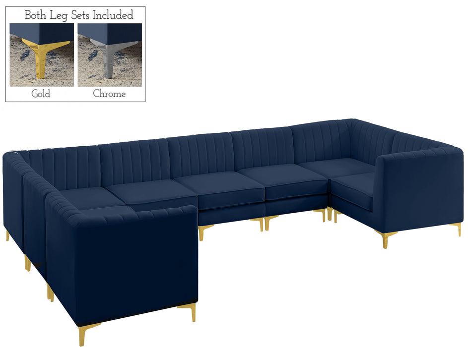 Alina Navy Velvet Modular Sectional