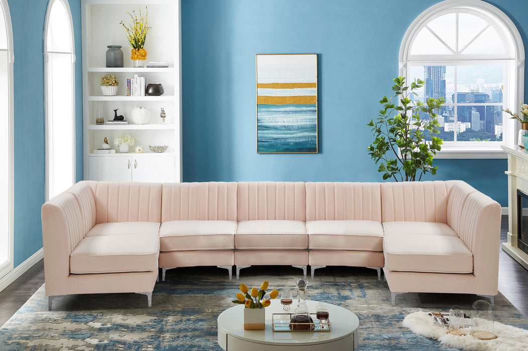 Alina Pink Velvet Modular Sectional