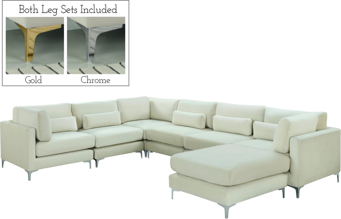 Julia Cream Velvet Modular Sectional (7 Boxes)