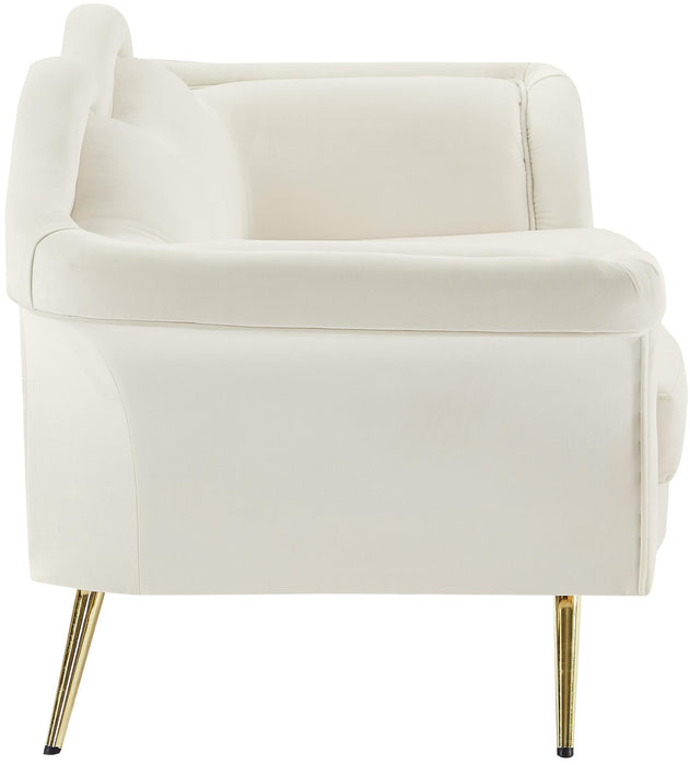 Lips Cream Velvet Loveseat