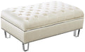 Lucas Cream Velvet Ottoman image