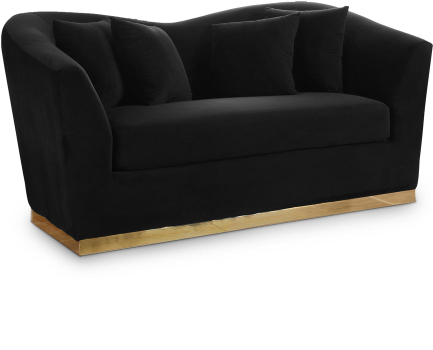 Arabella Black Velvet Loveseat image