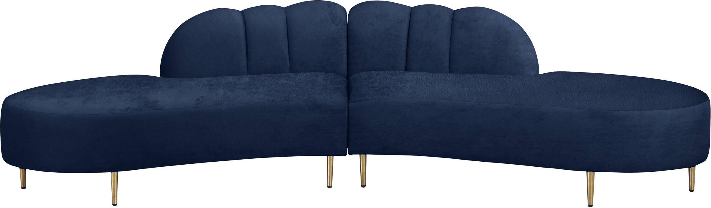 Divine Navy Velvet 2pc. Sectional