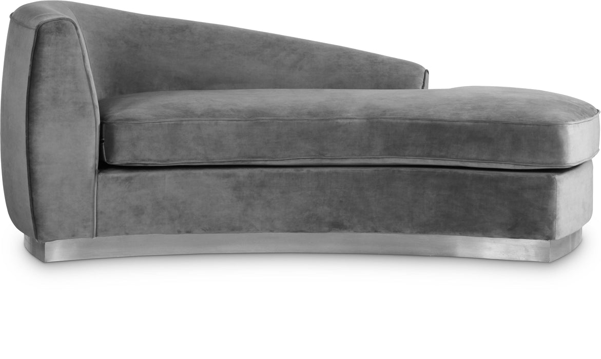 Julian Grey Velvet Chaise