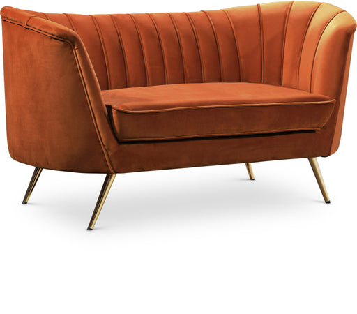 Margo Cognac Velvet Loveseat image