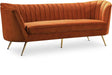 Margo Cognac Velvet Sofa image